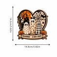thumbnail image 2 of Halloween Plaid Ghost Wooden Signs with Stand Spooky Crew Tabletop Decor for Fall Holiday Party Farmhouse Style Home Ornament Gift, 2 of 5