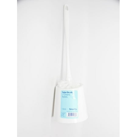 Smartly Toilet Brush with Holder - Cleans Toilets - 1 Brush - White