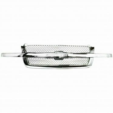 For Chevy Silverado 1500 2003 2004 2005 2006 Grille | Chrome | Textured w/ Smooth Frame | Replacement For GM1200514