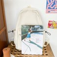 thumbnail image 3 of Mochila de moda para adolescentes, correa ajustable con cremallera sólida para viajes, salidas, uso diario, 3 of 9