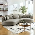 thumbnail image 3 of Modern Curved Couch - Grey -leather 5 With Stable Legs Living Room And, 3 of 6