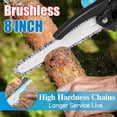thumbnail image 4 of Brushless 8 Inch Chainsaw Electric Mini Chain Saw Rechargeable Wood Cutter Pruning Garden DIY Power Tools For 18V Battery, 4 of 6