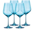 thumbnail image 6 of Set of Four Translucent Aqua Blue Large Wine Glasses, 6 of 6