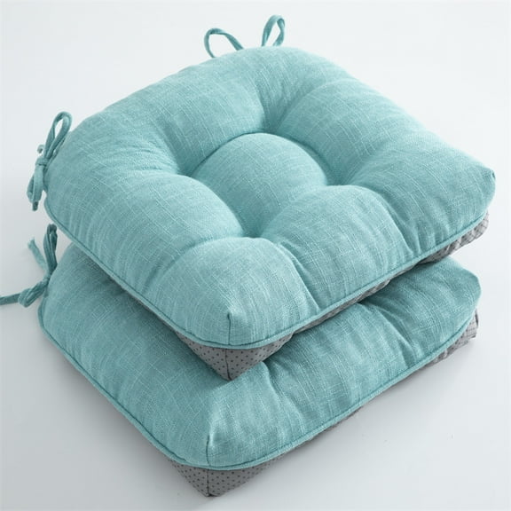 XmhyTop-A Chair Pads 2 Pack 40*40cm Chair Cushions, Dining Kitchen Chair Cushions for Hardwood/Wooden Chairs, Soft Support for Daily Use,Style A,Light Blue