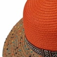 thumbnail image 4 of Noric Women Summer Sun Hat Color Block Wide Brim Floppy Hat Bohemian UV Protection Cap for Beach Vacation, 4 of 5