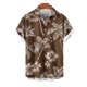 thumbnail image 5 of Blusa y camisa de manga corta con cuello vuelto para hombre, informal, a la moda, con estampado de bolsillo y botones, de poliéster., 5 of 5