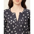 thumbnail image 5 of Moomaya Printed Short Top For Women V Neck Full Sleeve Regular Tunic Top, 5 of 8