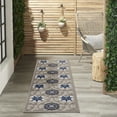 thumbnail image 6 of Nourison Aloha Indoor/Outdoor Modern Floral Grey/Blue 2' x 6' Area Rug, (6' Runner), 6 of 9