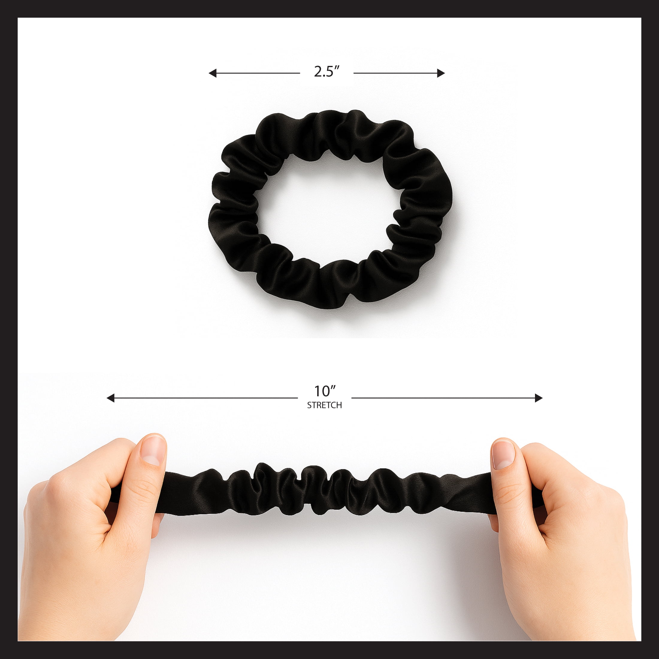 (4 pack) John Frieda Skinny Satin Scrunchies 6-Pack Neutral Colors Hair Ties
