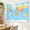40"L x 28"W, variant on 90"L x 60"W World Map Wall Hanging Tapestry Home Decor for Teachers and Students