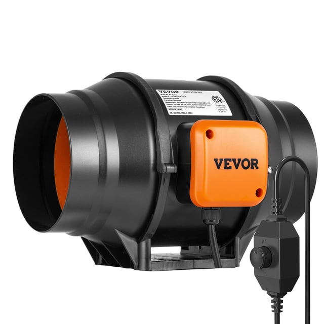 Ventilador de conducto en línea VEVOR de 6 pulgadas y 400 m³/h con controlador de velocidad