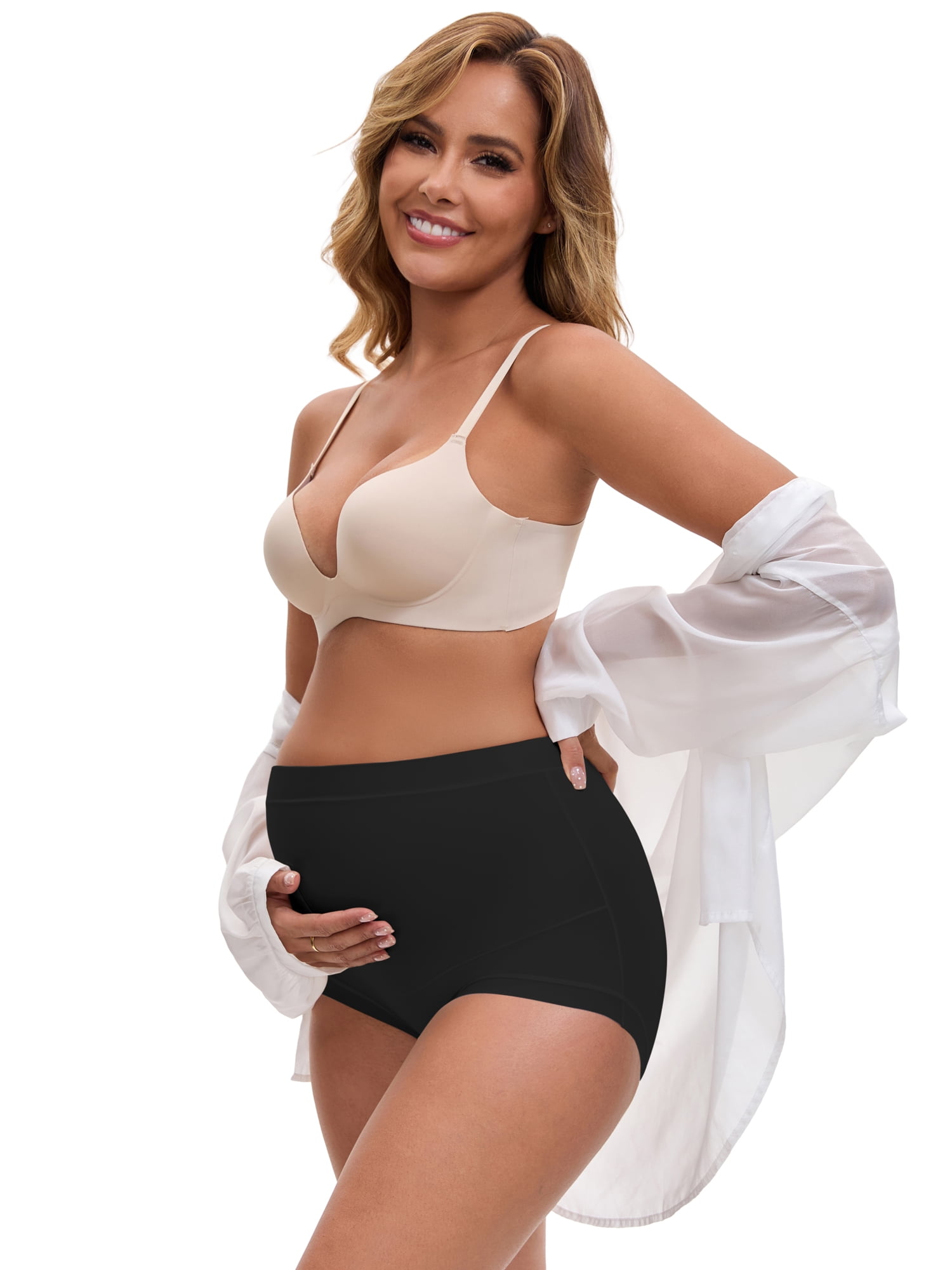 DARING DIVA Women's Plus Full Coverage High Waisted Ice Silk Underwear XXL Black