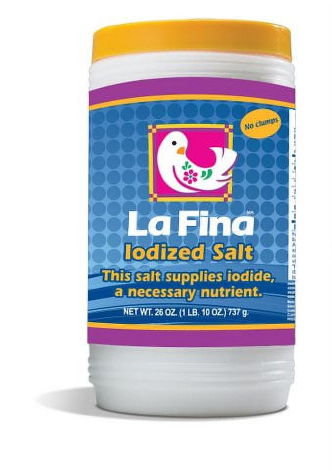 (6 pack) La Fina Iodized Table Salt, 26 oz Canister