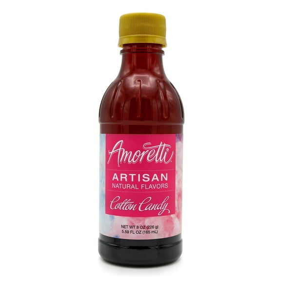 Amoretti - Natural Cotton Candy Artisan Flavor Paste 8 oz - Perfect For Pastry, Savory, Brewing, and more, Preservative Free, Gluten Free, Kosher Pareve, No Artificial Sweeteners, Highly Concentrated
