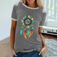 thumbnail image 2 of Camiseta holgada cómoda debajo de la cintura con cuello redondo y estampado elegante para mujer, blusa de manga corta, Tops informales OAVQHLG3B Store lin121212, 2 of 5