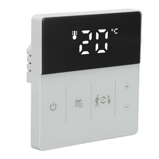 Smart Thermostat, Touch Screen APP Control AC 50 60Hz WIFI Thermostat Microcomputer Technology for Indoor Black,White,Black White