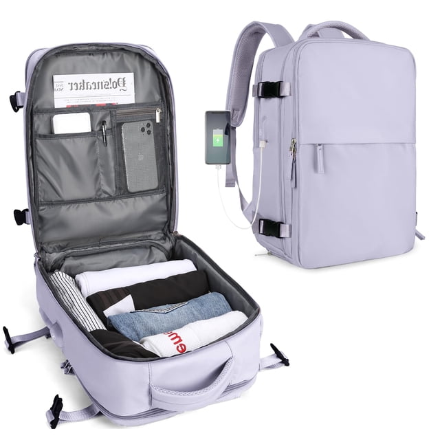 Mochila de cabina de 45 x 30 x 16 pulgadas, mochila para debajo del asiento del avión,mochila para llevar debajo del asiento,mochila de viaje para mujer con compartimento para zapatos, A