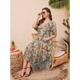 thumbnail image 5 of VEPKUL Womens 2025 Casual Short Sleeve Plus Size Loose Plain Long Summer Beach Maxi Dress with Pockets, 5 of 8