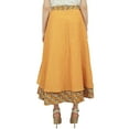 thumbnail image 2 of Phagun Orange Summer Wear Cotton Two Layered Ikat Printed Reversible Wrap Skirt, 2 of 6