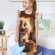 thumbnail image 4 of Fotbe Cartoon Cooking Cat Vestido de Dormir para Niñas de 3 a 10 Años, Mangas Cortas, Estilo Princesa, Pijama Camisón con Mangas Voladas-Medium, 4 of 6