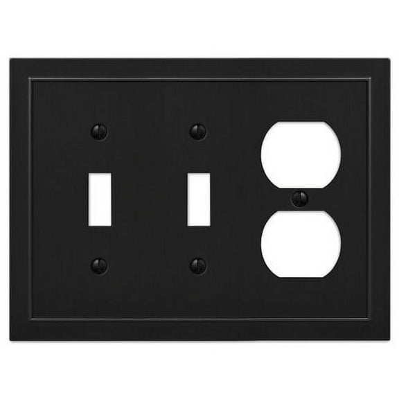 Amerelle 57TTDBK Bethany Wallplate, 2 Toggle / 1 Duplex, Cast Metal, Black 1-Pack