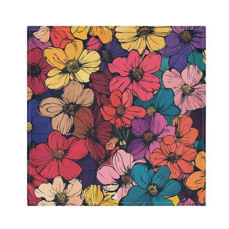 

Napkin Satin Napkin 20*20Inchx4 Kitchen Towel Dinner Plate Towel Decorative Towel Napkin Tea Towel Suitable For Kitchen Table Cartoon Cute Flowers