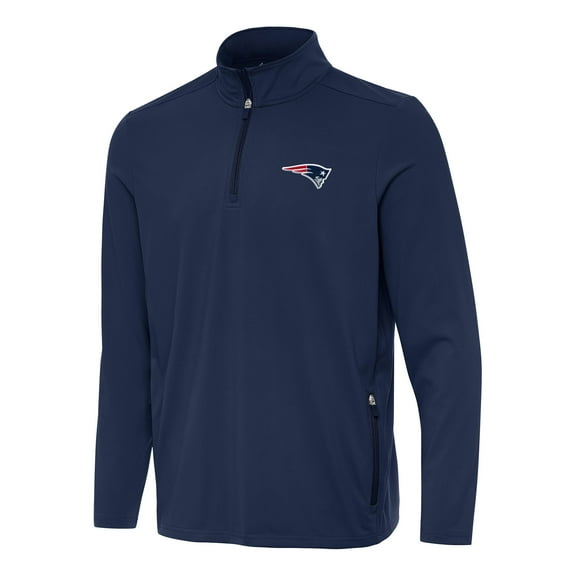 Men's Antigua Navy New England Patriots Perilous Quarter-Zip Pullover Top