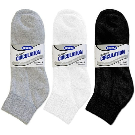 Length Diabetic Socks - 9 Pair Diabetic Ankle Circulatory Socks Health Support Mens Loose Fit Size 10-13
