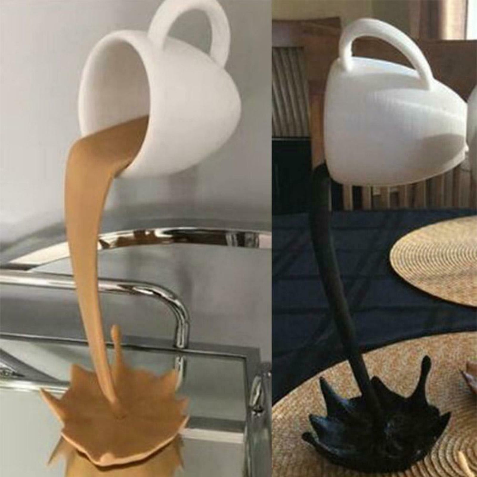 Oavqhlg3b Floating Coffee Cups Coffee Bar Accessories Magic Pouring Spilling Splash Coffee Mugs Funny Sculpture Art Decor for Home,Kitchen,Present for