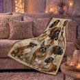 thumbnail image 6 of Boxer Dog Portrait Collage Vintage Parchment Botanical Accents, Peaceful Pet Portrait Pattern, Warm Flannel Blanket for Living Room and Bedroom, Dog Lovers Just Because Gift, Pet Lover Home Decor, 6 of 9