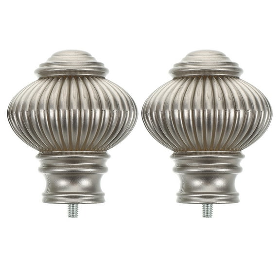 FRCOLOR 2pcs Curtain Rod Finials Decorative End Caps Window Treatment Finials Drapery Rods Replacement Finial End Plugs For Home Office