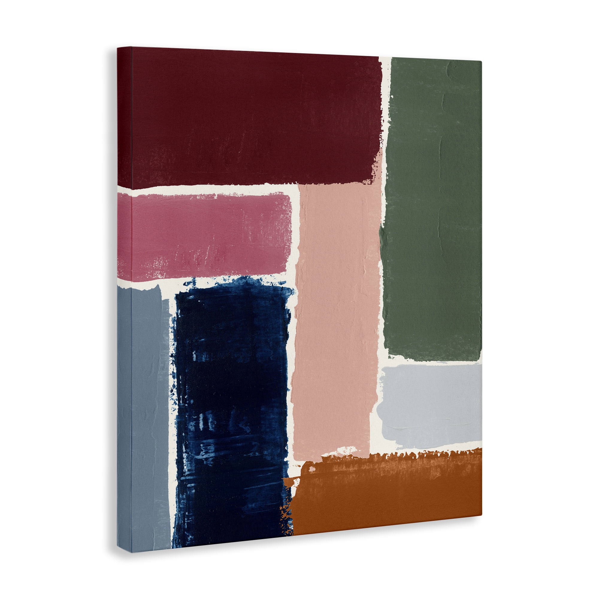 Stupell Industries Rectangular Shapes Pattern Abstract Painting Gallery Wrapped Canvas Art Print Wall Art, 16 x 20