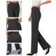 thumbnail image 4 of Pincandy Women's Solid Color Gabardine Pants - Elastic Waist with Unique Leg Line Design, Loose Fit with Side Pockets, Ideal for Casual & Active Lifestyles, 4 of 7