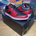thumbnail image 2 of Ni - ke Ni - ke Air Jordan 1 Low Reverse Bred Pebbled swoosh Shoes 553558-605 Mens Sz 10, 2 of 5