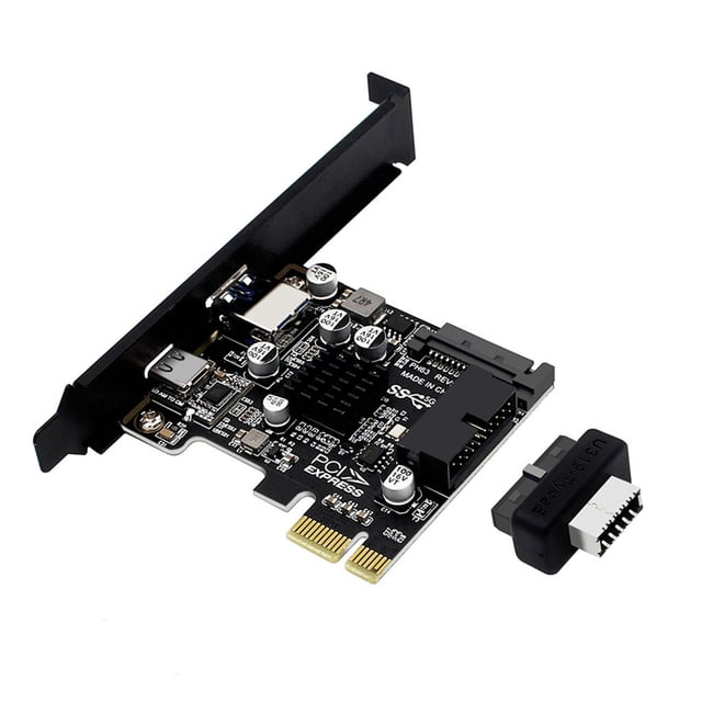 VONKY PCIE to USB3.0 Expansion Card Port Adapting Tool Connection Converter Type-c SATA 15pin Adapter Cards Desktop Accessories Full Height Size