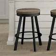 thumbnail image 3 of Home Square 2-Piece 29" Distressed Wood Swivel Bar Stool Set in Beige/Black, 3 of 4