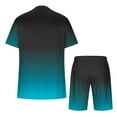 thumbnail image 4 of VBTAPA Mens 2 Piece Outfits Casual Tracksuit Short Sleeve Gradient Print T-shirt and Shorts Set Summer Sweatsuit Big and Tal Fashion Streetwear Birthday Gifts Mint Blue L, 4 of 6