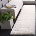 thumbnail image 2 of SAFAVIEH Lindsay Deborah Solid Polyester Shag Runner Rug, Ivory, 2'2" x 8', 2 of 7
