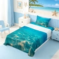 thumbnail image 3 of Manfei Underwater Wave Twin Sheet Sets for Kids Boys and Girls, Coastal Ocean Print Bedding 3 Pieces, 1 Flat Sheet, 1 Fitted Sheet and 1 Pillowcase, 3 of 6