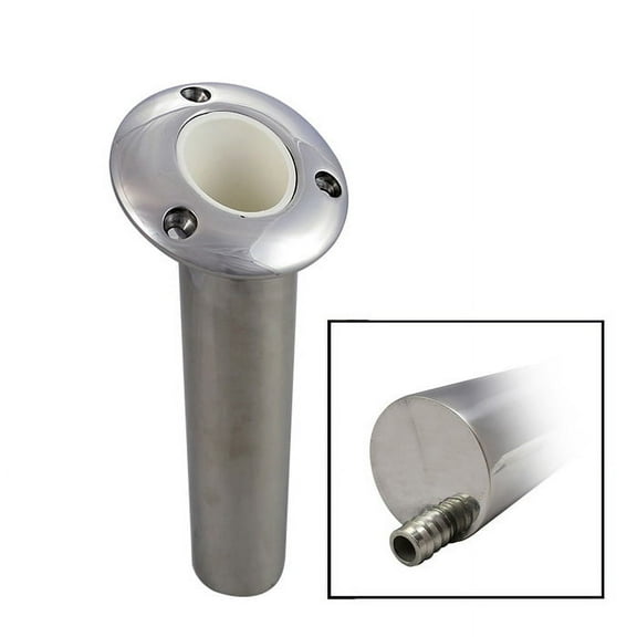 White Water 53322SC Round Heavy Duty Stainless Steel Rod Holders with Drain Tail (0 Degrees)