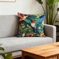 thumbnail image 6 of chaungfeng Spring Flowers Hummingbird Simulated Embroidered Print Cushion Covers, Comfortable Square Throw Pillowcovers for Bed Sofa Decoration Living Room Office 18 x18 Inches (B), 6 of 6