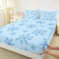 thumbnail image 3 of Feelyou Winter Snowflake Full Size Sheets, Merry Christmas Bed Sheets, Teens Boys Girls Kids Sheet Sets, Microfiber Bedroom Decor, 4pcs, 3 of 7