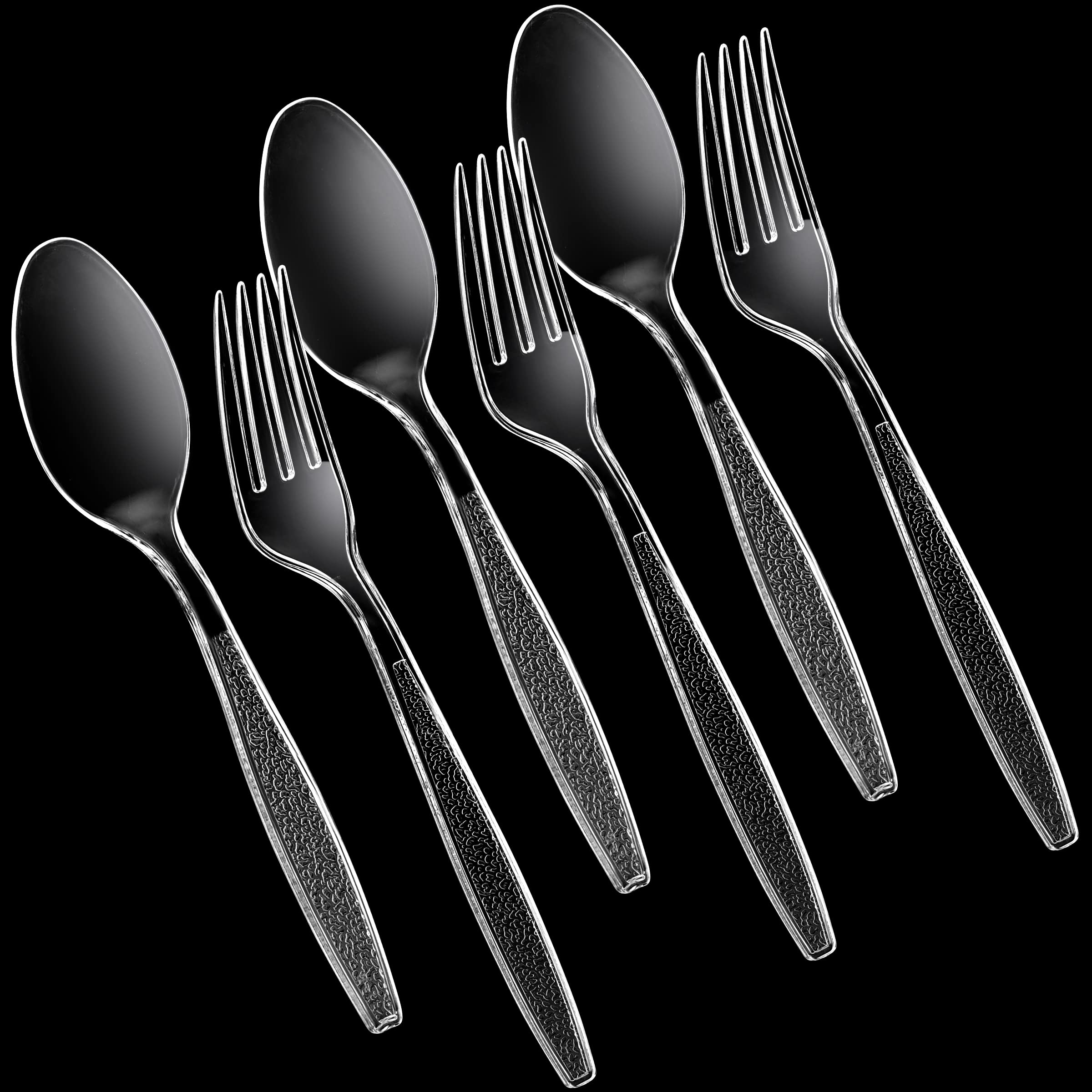 JoyServe Clear Plastic Cutlery Set, Bulk 1440 Count photo 2