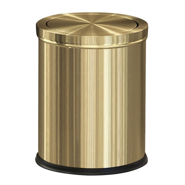 Bote de basura LEASYLIFE de acero inoxidable dorado, 15 l/4 gal
