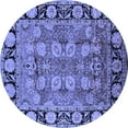 thumbnail image 1 of Ahgly Company Machine Washable Indoor Round Oriental Blue Industrial Area Rugs, 4' Round, 1 of 4