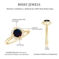 thumbnail image 5 of Rosec Jewels Vintage Inspired Ring for Women, Black Opal Ring with Diamond - AAA Quality, 18K Yellow Gold, US 8.00, 5 of 9