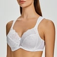 thumbnail image 3 of MELENECA Women's Floral Lace Non-Padded Minimizer Full coverage Underwire Bra White-Lace 36I, 3 of 4