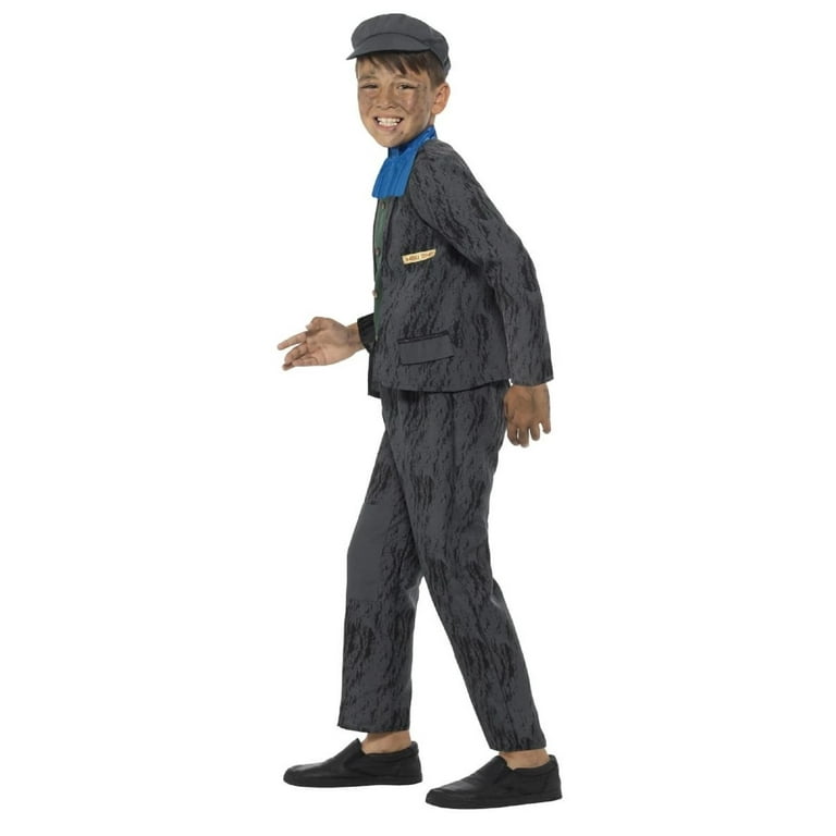 Horrible Histories Miner Costume Kids Grey Horrible Histories Miner Costume Kids Grey