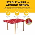 thumbnail image 4 of Christmas Red Table Cloths for 3 Foot Rectangle Tables, Peace Love Xmas Holiday Patio Waterproof Elastic Fitted Tablecloths, Washable Rectangular Table Cover for Camping, 4 of 8