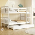 thumbnail image 2 of Bed Frame Full over Full Bunk Bed with Twin Size Trundle and Ladder-White(Old SKU: LT000204AAK), 2 of 8